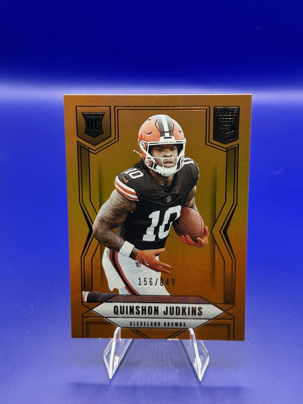 2025 Donruss Elite - Quinshon Judkins #121 Status Metallic Orange /849 Rookie RC