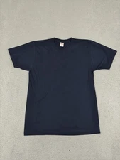 Supreme Shirt Mens Large Navy Blue Pre-Shrunk 100% Cotton Made in USA Crewneck