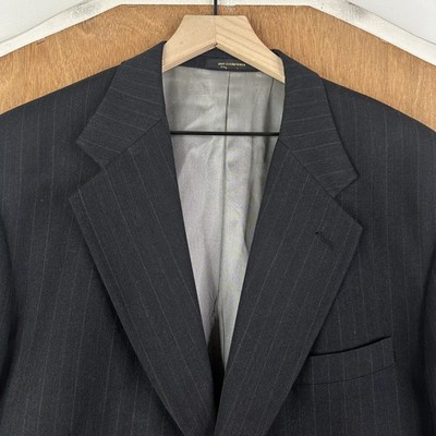Givenchy Blazer Mens 46R Gray Pinstripe 3 Button Wool Blazer Sport coat Jacket