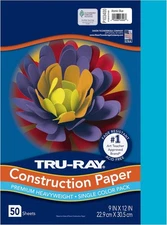 Tru-Ray Heavyweight Construction Paper, 1 Count (Pack of 1), Atomic Blue 