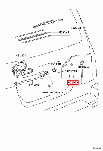 Genuine Toyota LandCruiser HZJ105 HDJ101 HDJ100 FZJ105 Rear Windscreen Wiper Arm - Picture 7 of 9