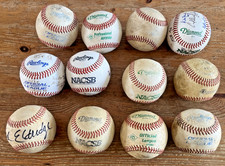 Leather Baseball Lot of 12 Used Balls Valley League College BP Batting Practice