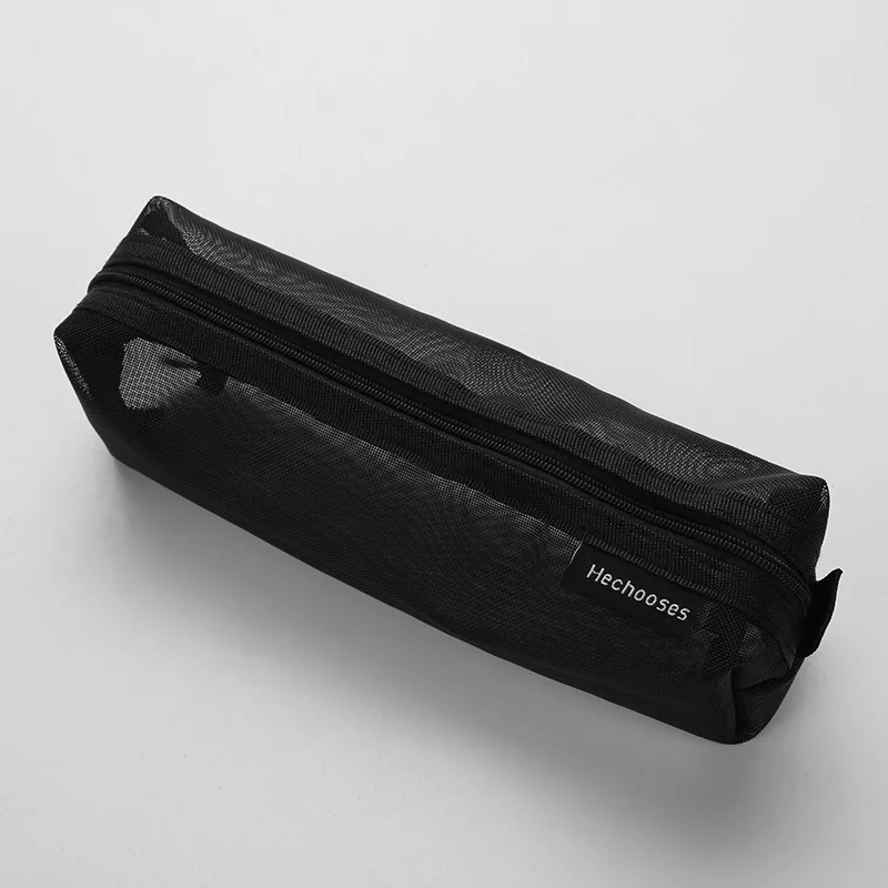 Translucent Mesh Pencil Pen Bag Large Capacity School Supplies UK