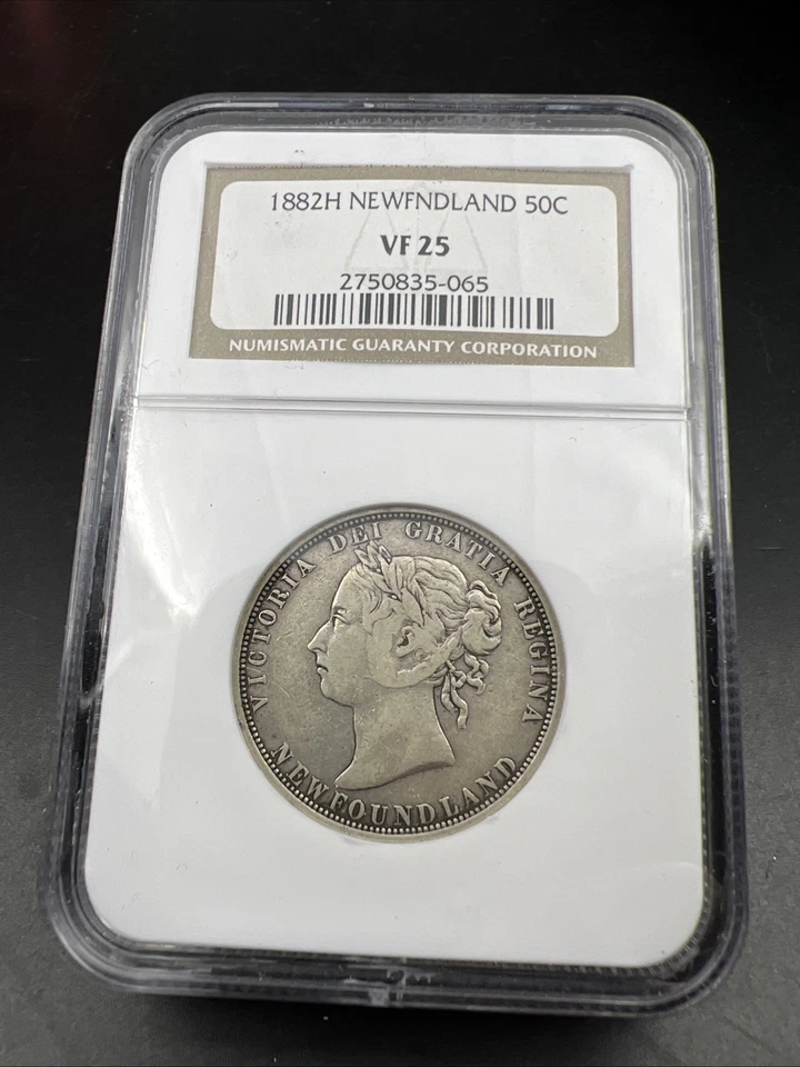 1882 H Newfoundland Canada 50c Fifty Cents Silver Coin NGC VF25 Certified - Image 2 of 4