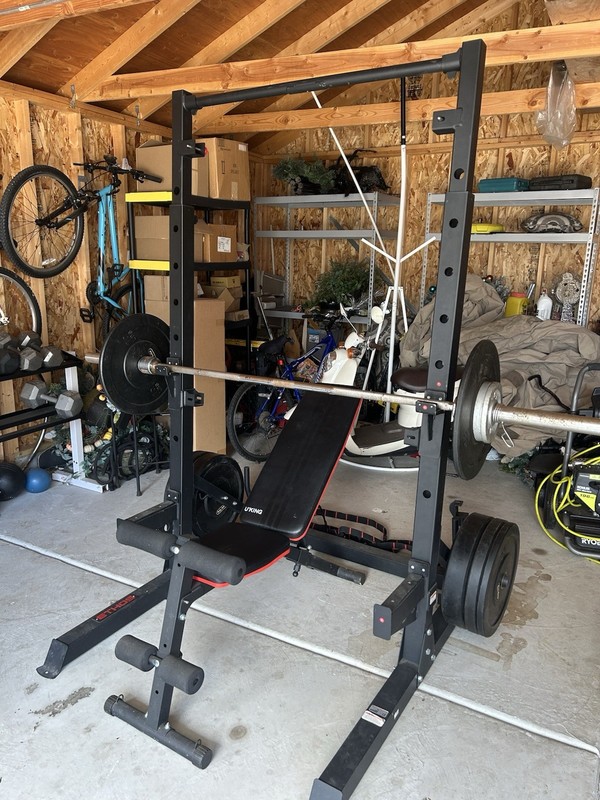ETHOS ETE360 Power Rack w/ Adjustable Bench, Dip Handles & Straps