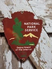 VINTAGE NATIONAL PARK PORCELAIN SIGN OLD DEPARTMENT OF INTERIOR ARROWHEAD FOREST
