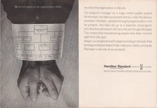 Hamilton Standard Vintage 1967 Print Ad Organizational Chart Black White