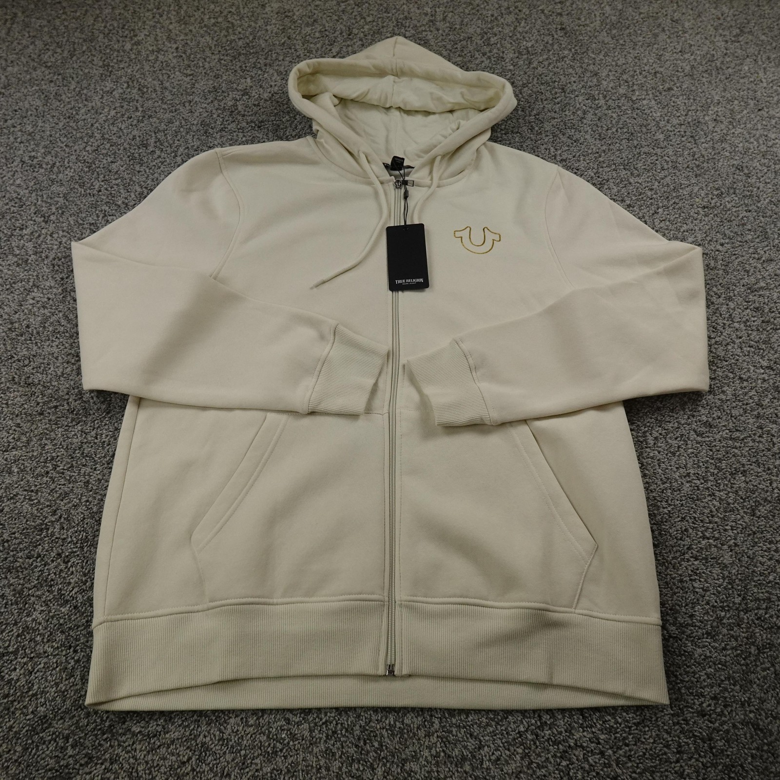 NEW True Religion Hoodie Mens XL White Buddha Logo Full Zip Sweatshirt Jacket thumbnail 2