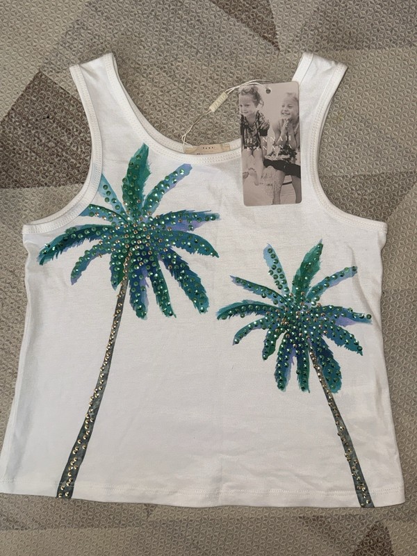 HANNAH BANANA Sara Sara palm Tree Tank Top Girls Size 6x