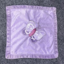 Tiddliwinks Lovey Baby Security Blanket Plush Purple Butterfly 14" x 13" Lovie