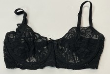 Vintage Victoria's Secret Gold Label BLACK Unlined Lace Underwire Bra 32D