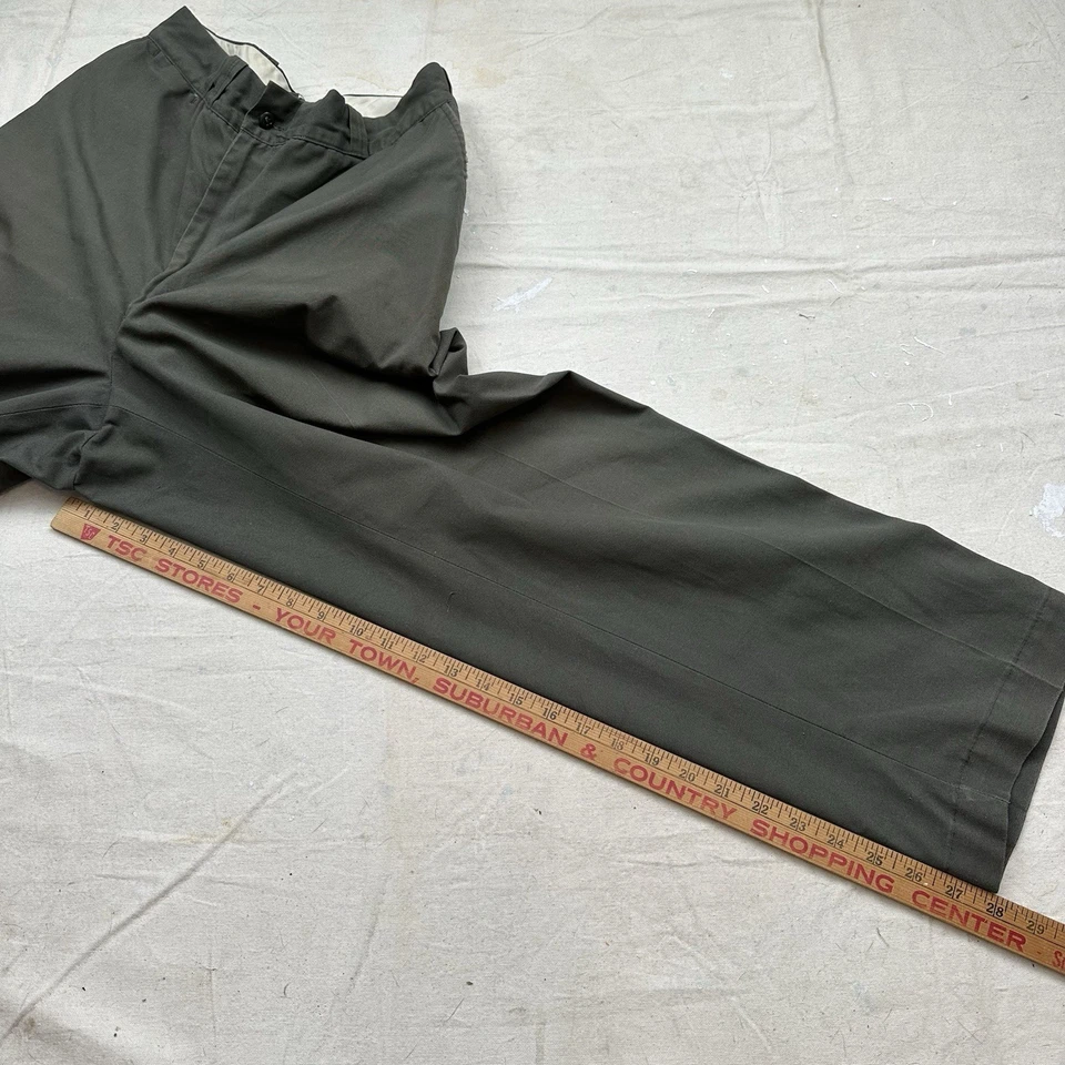 Vintage 50s JC Penney Big Mac Twill Chino Pants Sanforized Farm Distressed 32x28 - Image 3 of 4