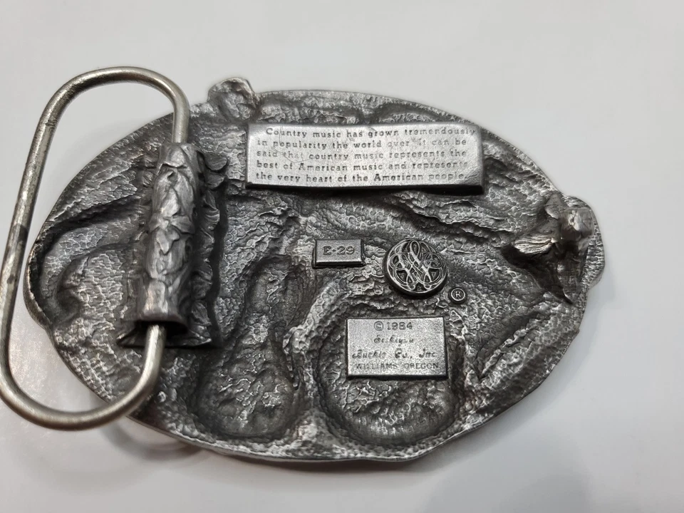 Banjo de violín de música country americana de colección músicos de los 80 hebilla de cinturón E-29 Foto 2 de 4