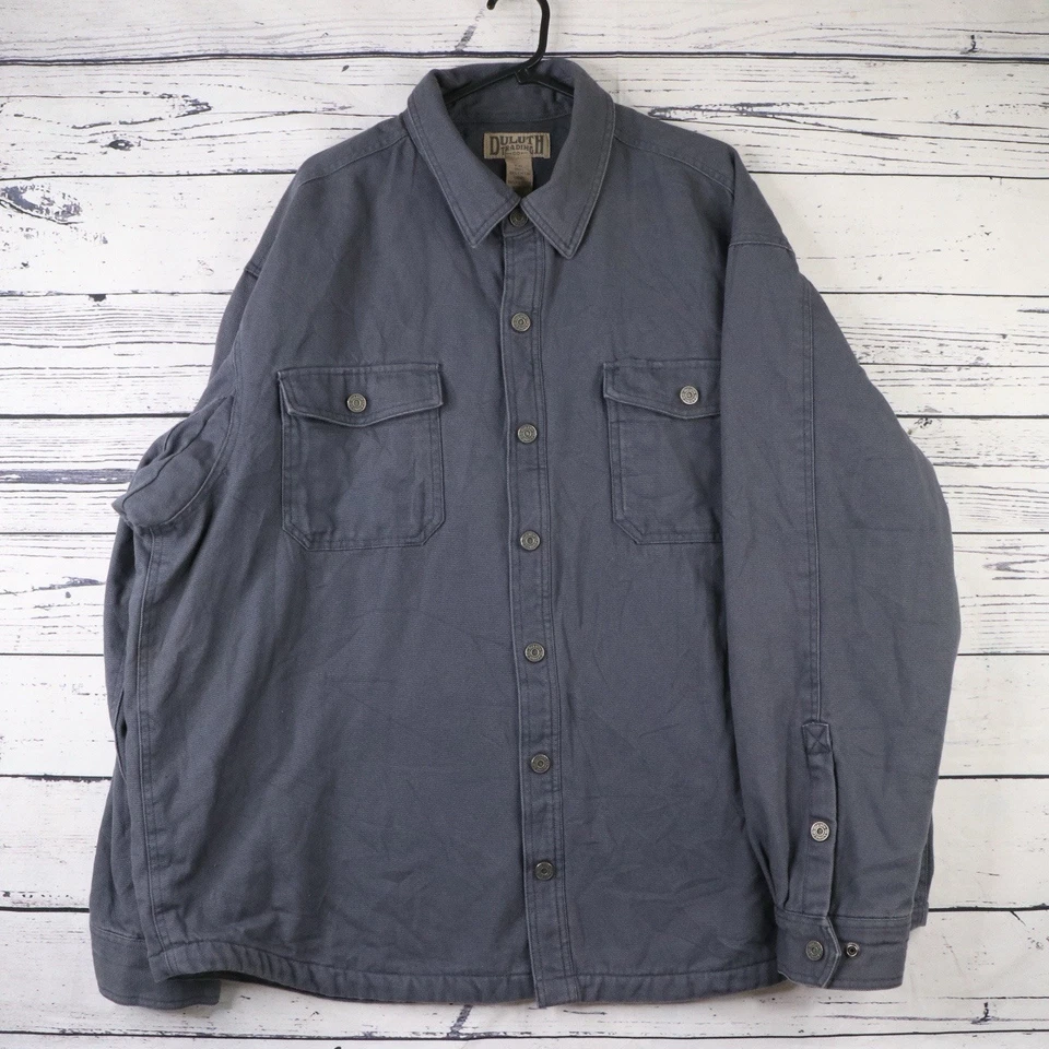 Duluth Trading Canvas Jacket Mens 2XL Over Shirt Fleece Lined Utility Work Wear - Image 3 of 4