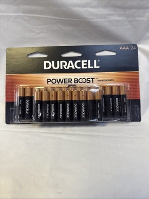 Duracell AAA Batteries 24 Pack Power Boost Alkaline Exp 2036 Fresh Sealed.