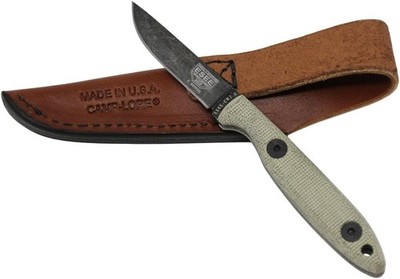 ESEE CR2.5 2.5in 1095 Black Oxide Fixed Blade Micarta USA Leather ESEE-CR2.5-BO