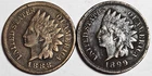 1888 1899 Indian Head Pennies (2 coins) VF details Free Shipping