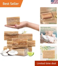 Triple Milled Coconut and Lime Soap - 8 Bars Enriched with Organic Shea Butter