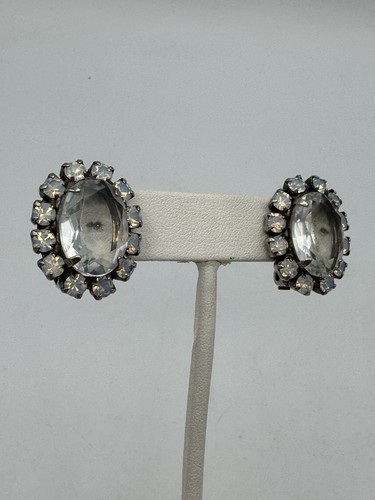 Juego de pendientes de clip de diamantes de imitación con espalda abierta tono plata Juliana de colección - Imagen 2 de 6