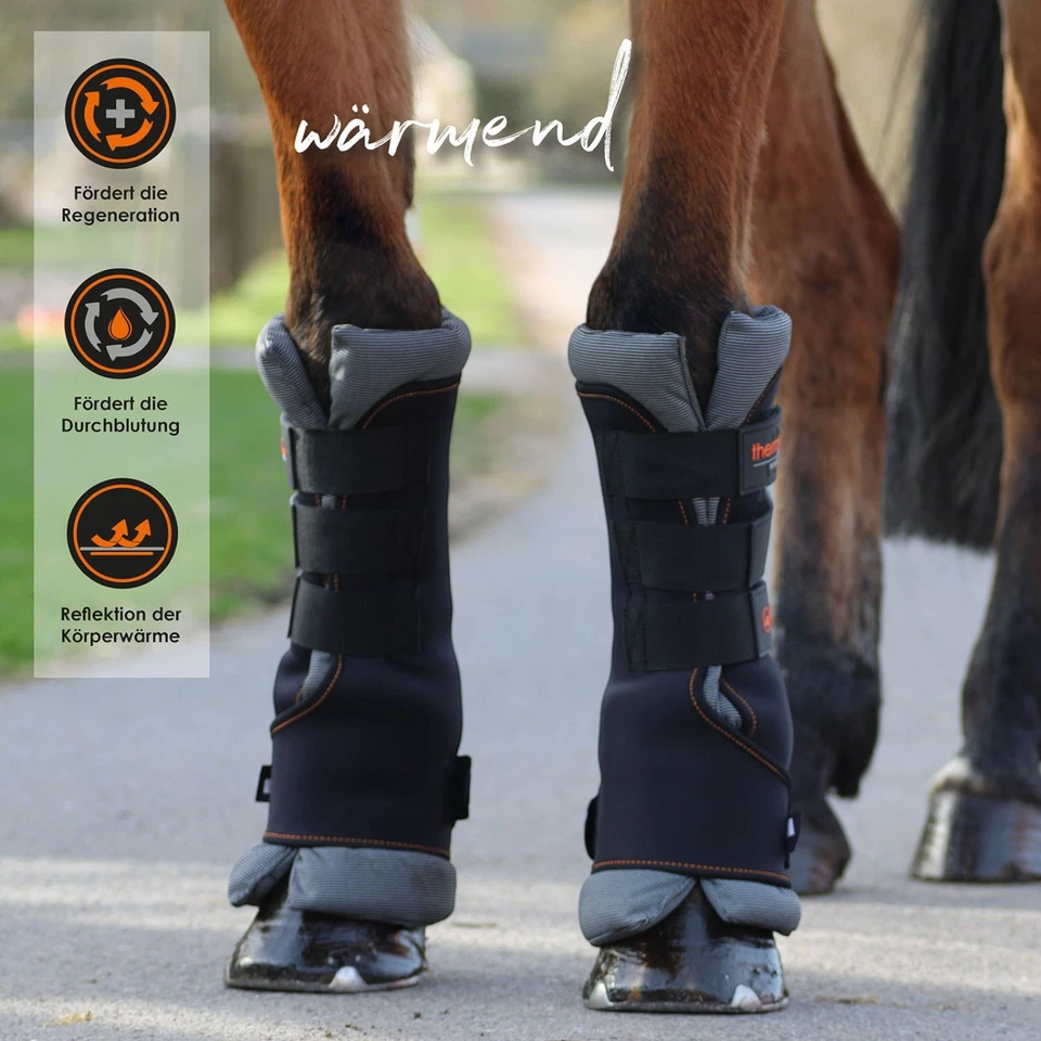 Equest Thermo Boots schwarz, 2er Set - Gamasche für Pferde, L Warmblut/Full - Bild 2 von 4