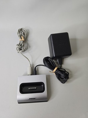 Bose Wave Connect Kit Dock Silver 30-Pin For IPod IPhone W AC Adapter Cable