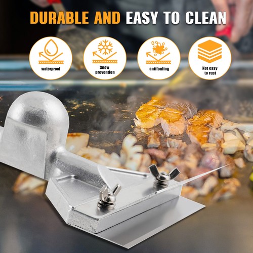 Grillschaber BBQ Grill Flache Platte Reinigungs Schaber mit 4x Edelstahlklinge - Afbeelding 4 van 16