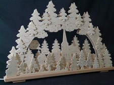Arco girevole chiesa e case dimensioni =70x44cm NUOVO Monti Metalliferi arco luminoso