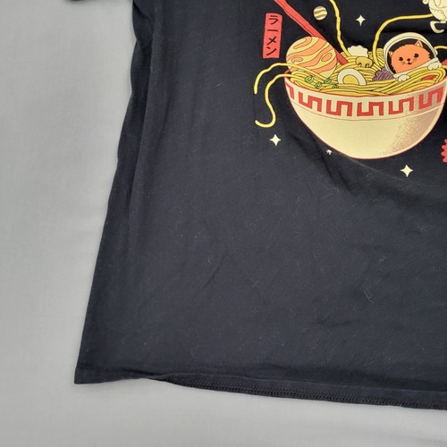 Threadless Shirt Womens Large L Short Sleeve Cats Space Ramen Knit Black * - Picture 4 of 12