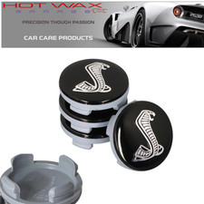 Ford Black Cobra Wheel Center Hub Caps 54mm (Set of 4)