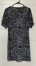 TOMMY HILFIGER Navy/White Floral Knee Length Dress Tropicala Short Sleeve 14