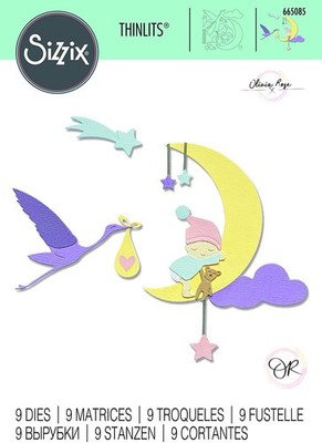Sizzix Thinlits Stanzschablonen-Set ''Lunar Baby'' von Olivia Rose.