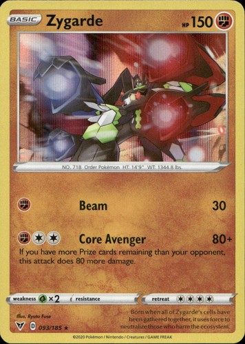 Zygarde 093/185 SWSH04 Vivid Voltage Holo HR NM Pokémon — English
