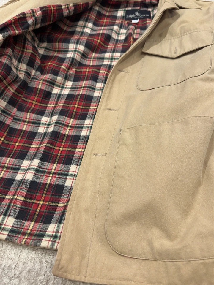 Vintage Ralph Lauren Women’s Barn Coat Flannel Lined Size 4 Made In USA - Image 4 of 4