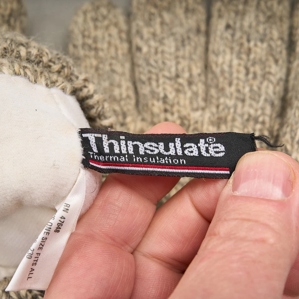 Mens Thinsulate Wool Blend Gloves Insulated Lined Warm Outdoor Ragg One Size - Image 3 of 4