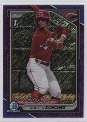 2024 Bowman Chrome Prospects Purple Shimmer Refractor 75/250 Adolfo Sanchez 11if