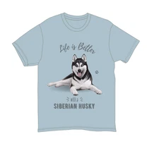 Siberian Husky Unisex 100% Cotton T-Shirt - Super Soft & Comfortable, Medium