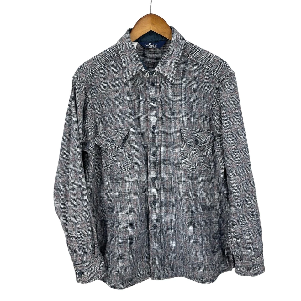 Vintage Woolrich Shirt Men Size 2XL Preppy Western Wool Blend Plaid Button USA - Image 3 of 4
