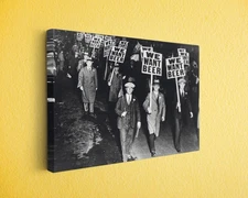 Prohibition Era Protest Canvas - Vintage 'We Want Beer' Wall Art for Bar or Den