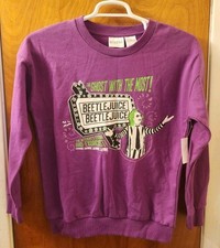 Beetlejuice Sweatshirt Purple Double Sided  It  s Show Time  Long Sleeve Small