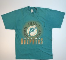 Vintage 90s Miami Dolphins T Shirt NFL Footba...
