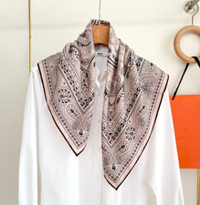 70 Cashmere 30 Silk Double Face Print Wrap Scarf Shawl 65X65cm cashew Print