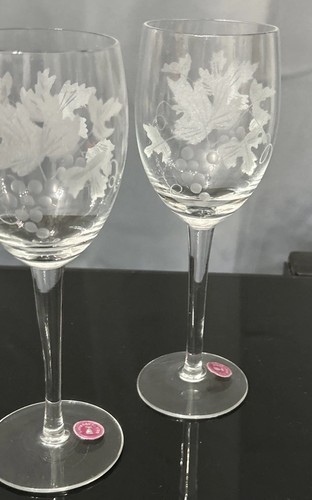 3er Set Rumänische Aperitif geätzte Weingläser Weinblätter 7”T x 2,5” Durchmesser Vintage - Bild 4 von 16