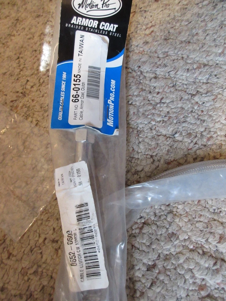86-03 Harley HD Sportster Motion Pro Armor Coat Stainless Clutch Cable 66-0155 - Image 2 of 3
