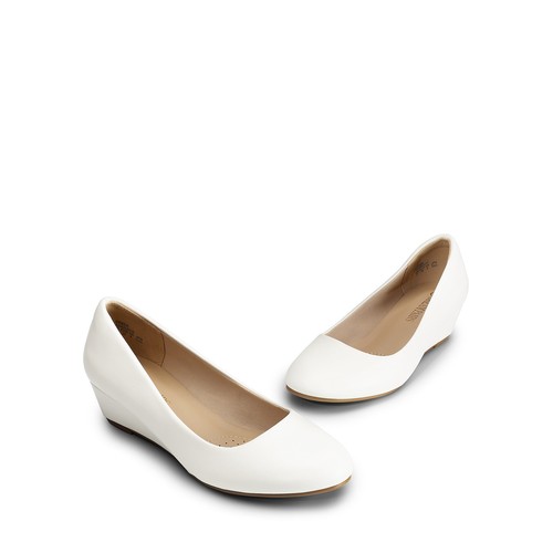 Women Pumps Low Wedges Heels Round Toe Office Work Business Dress Pumps - Picture 68 of 86