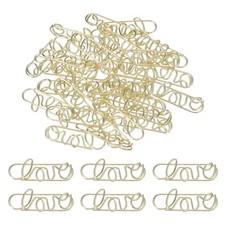 60 Pieces Small Cute Heart Shaped Paper Clip 34mm Gold