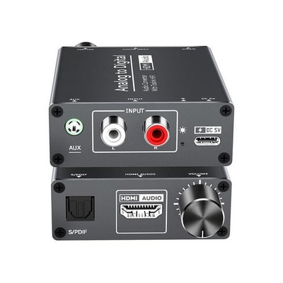 Analog to TOSLINK Digital Optical Audio and HDMI Audio Converter, 3.5mm AUX J...