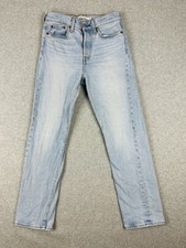 Levis Premium Wedgie Straight Women's Jeans Size 26 W27" Blue Button Fly Stretch