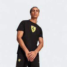Image of Puma X Ferrari Race Big Shield Black Graphic T-Shirt Men's 623805-01