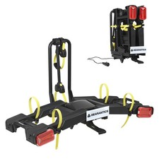 2 E-Bike Foldable Hitch Mount Rack with LED Light & Ramp and Lock Fits Fat Tire