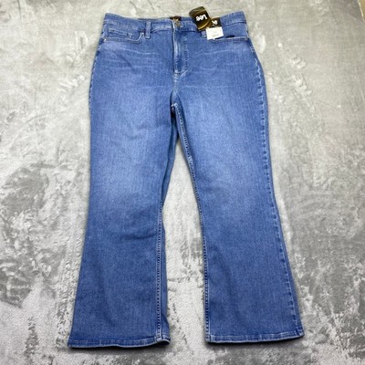 Lee Vintage Crush High Rise Ankle Flare Jeans Women 18M Fits 34'' Blue Wash NWT